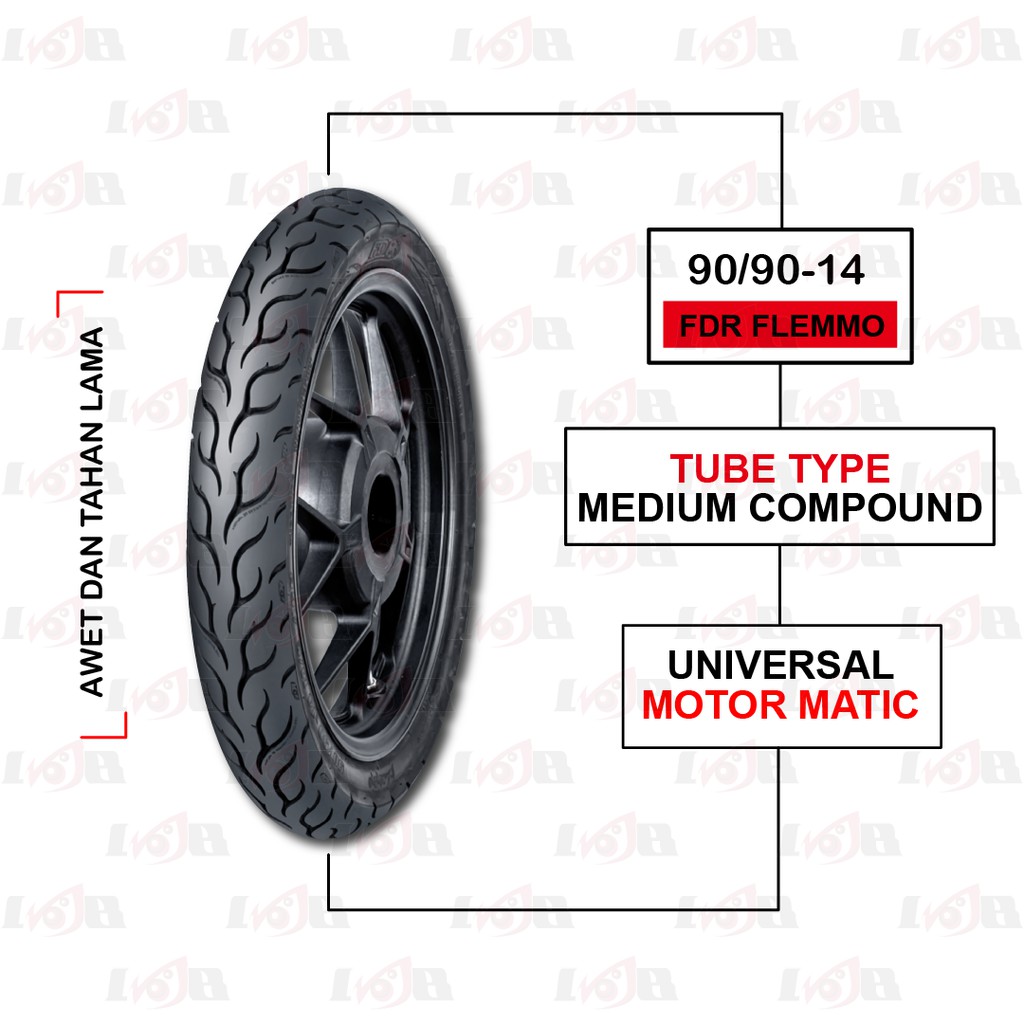 FDR 90/90-14 Flemmo Tubetype Ban Luar Belakang Motor Matic