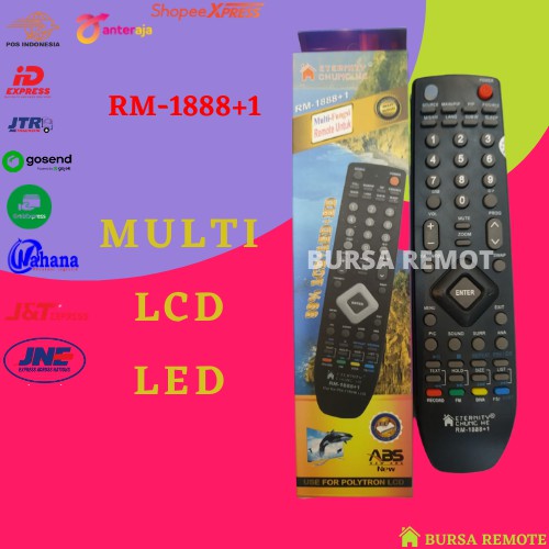 Remot Remote Polytron Tv Lcd Led Multi RM-1888 +1  Ecer dan Grosir