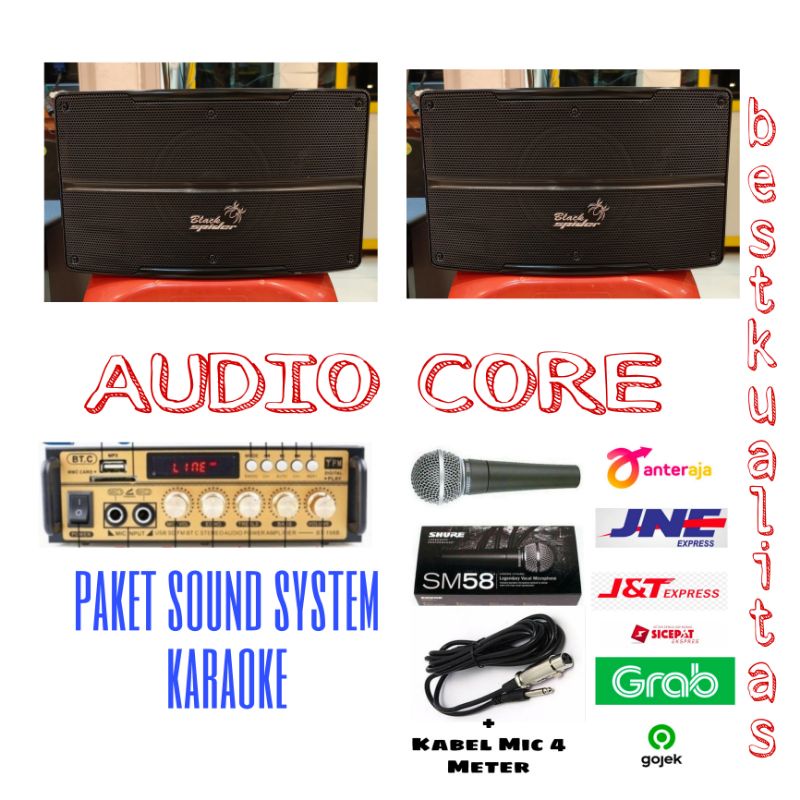 Paket Sound system Speaker Ampli Bluetooth cafe & Restoran