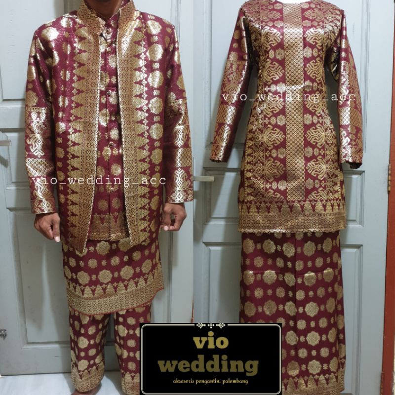 baju songket pengantin palembang