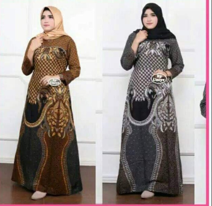 Gamis Batik Combinasi Jumbo Manggar, Padi,sekar,cantik,kubis,kipas,daun,kupu,nadine,gendis