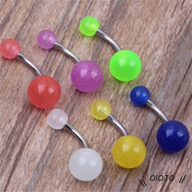 1pc Anting Tindik Perut/Pusar Bahan Stainless Steel Akrilik Luminous Dengan Untuk Wanita - ol