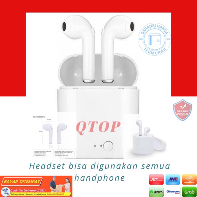 i7s Twinss Wireless Earphone Mini Bluetooth Stereo Earbuds [FREE BUBBLE] [QTOP]