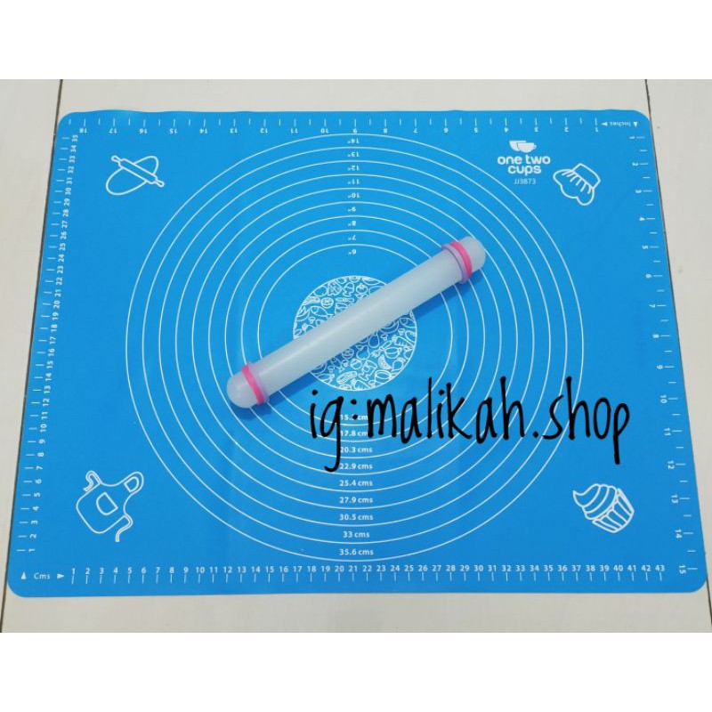 Paket Silicone Mat + Rolling Pin Resin Rubber