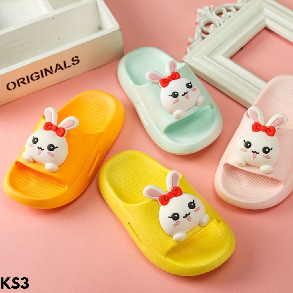 SANDAL ANAK LUCU UNIK BERUANG KELINCI KARTUN IMPORT BERKUALITAS NYAMAN COMFY KS3