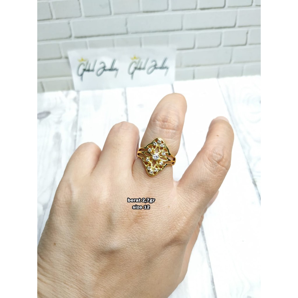 CINCIN BUNGA RAJUT MATA PERAK ASLI S925 GLOBAL JEWELLERY CJ061