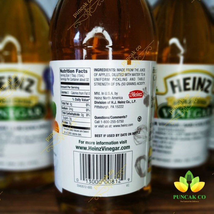 

d201nhd Heinz Apple Cider Vinegar 16Oz / Cuka Apel 473 Ml Ds201Fs