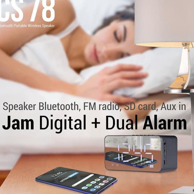 Comson CS78 Speaker Portable Bluetooth dengan Alarm dan Jam Digital FS