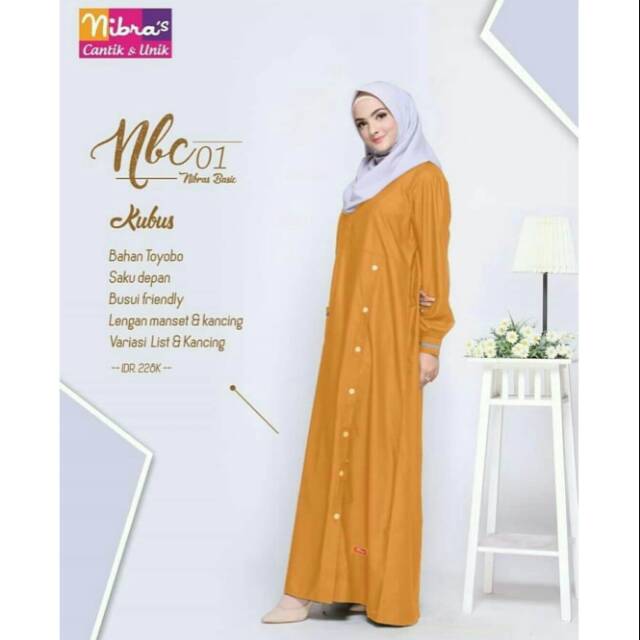 NIBRAS NBc 01/gamis nibras/gamis murah/gamis adem/gamis syari/gamis katun