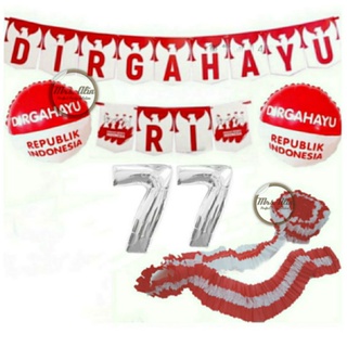 Jual Paket Hut Ri Banner Dirgahayu Balon Foil Hut Ri Kertas Krep Merah Putih Balon