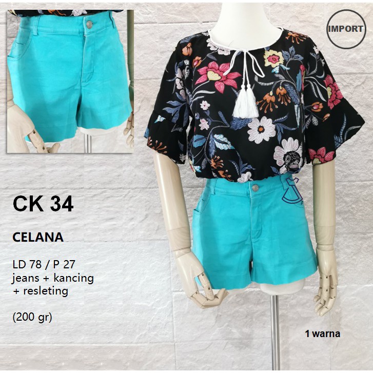 CK34 - CELANA PENDEK SHORT JEANS WANITA KOREAN IMPORT