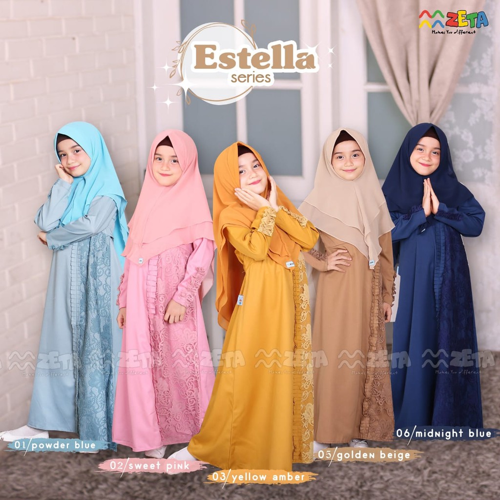 GAMIS  ESTELLA ZETA| GAMIS ANAK MURAH| GAMIS ANAK BRANDED| GAMIS ANAK LEBARAN