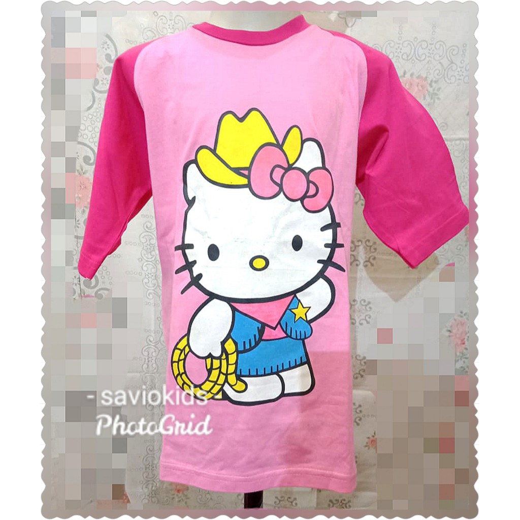 KAOS ANAK PEREMPUAN RAGLAN HELLOKITTY SHIBAKIDS