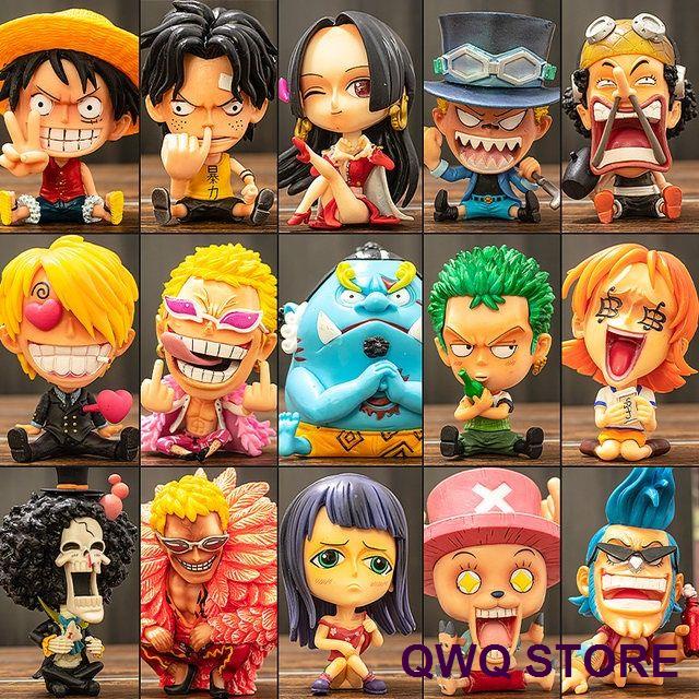 One Piece buatan tangan set lengkap Luffy Sauron Chopper Ace q-versi kepala besar boneka di dalam mo