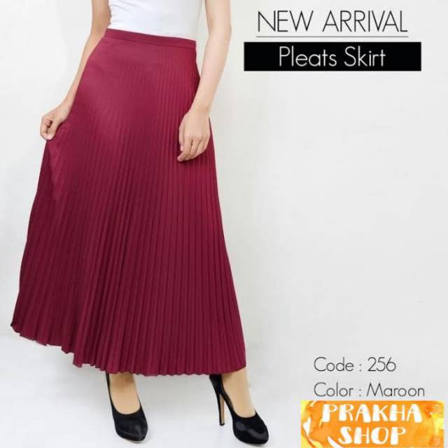 PELANGI RAINBOW MERAH KUNING HIJAU ROK BAWAHAN MURAH WQT/ Rok plisket premium import/pleated skirts
