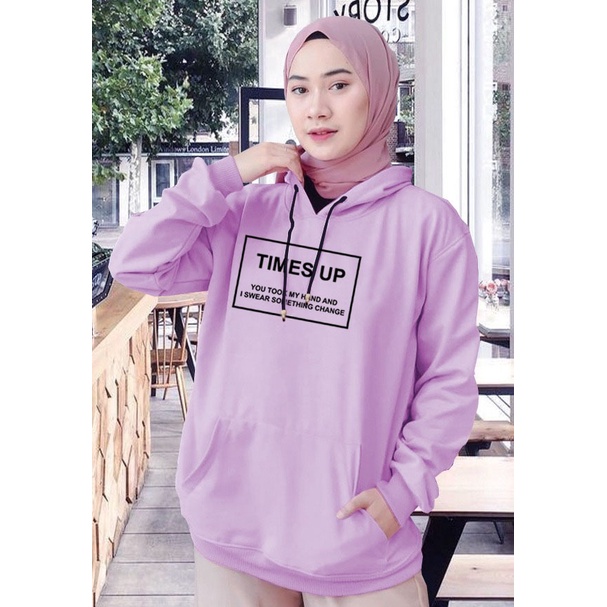 Sweater Hoodie Wanita times up / Sweater Hoodie Korean Style / Sweater Terbaru 2020 / Sweater Tebal / Sweatshirt Hoodie Wanita