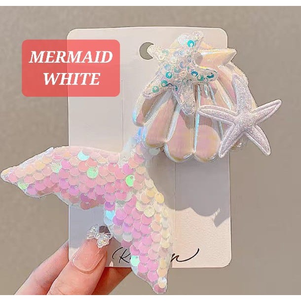 JEPIT RAMBUT MERMAID AKSESORIS PITA ANAK CEWEK ALA PRINCESS KOREA IMPORT