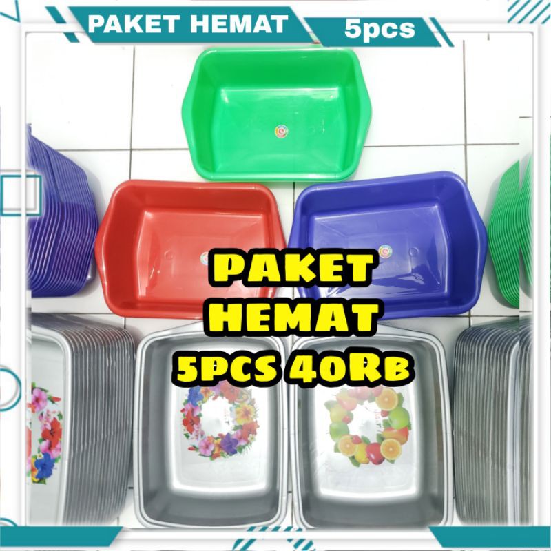 Baskom Paket HEMAT 5 Pcs Komet 301 Warna / SL plastim Motif / Bak Pasir Kucing / Baskom Ikan /Baskom Kotak