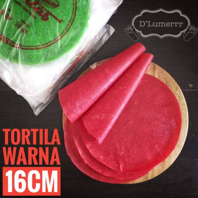Tortila Warna/ Tortilla Warna/ Kulit Kebab Warna 16cm (20 pcs)