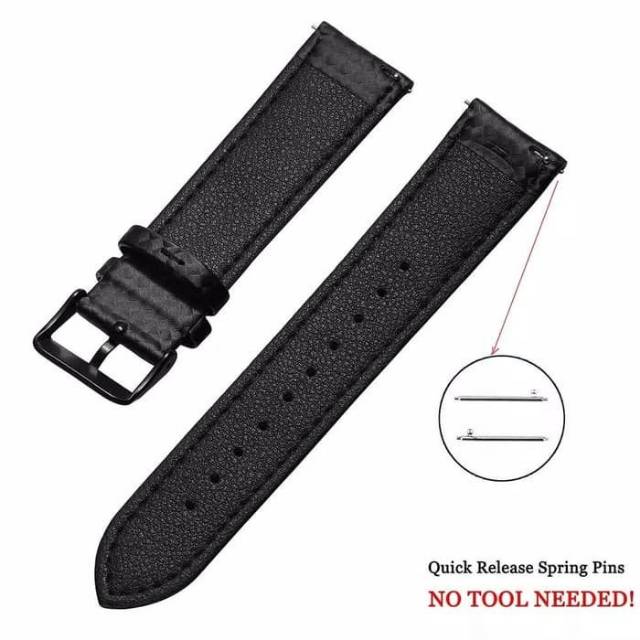 Strap LEATHER CARBON Kulit Samsung Galaxy watch 46mm 45mm GEAR S3 amazfit GTR 47MM stratos PaceHUAWEI WATCH GT 2 3 46mm 22mm