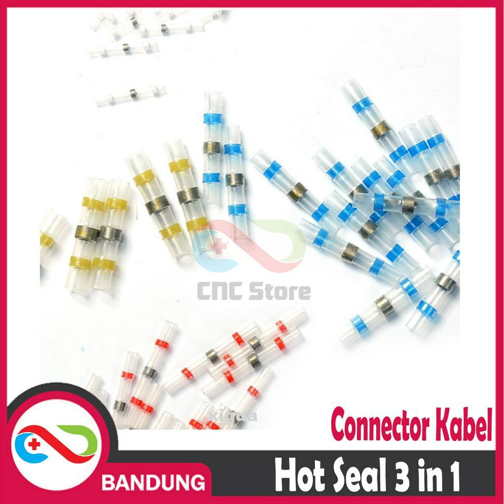 HOT SEAL WIRE CONNECTOR KABEL WATERPROOF SOLDER HEAT - MERAH 3in1