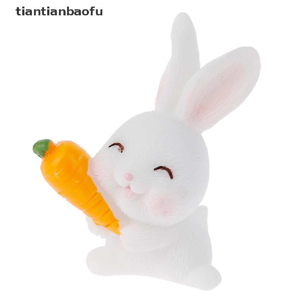 [tiantianbaofu] Mini Rabbit Easter Decor Hare Animal Figurine Resin Craft Bunny Garden Ornaments Boutique