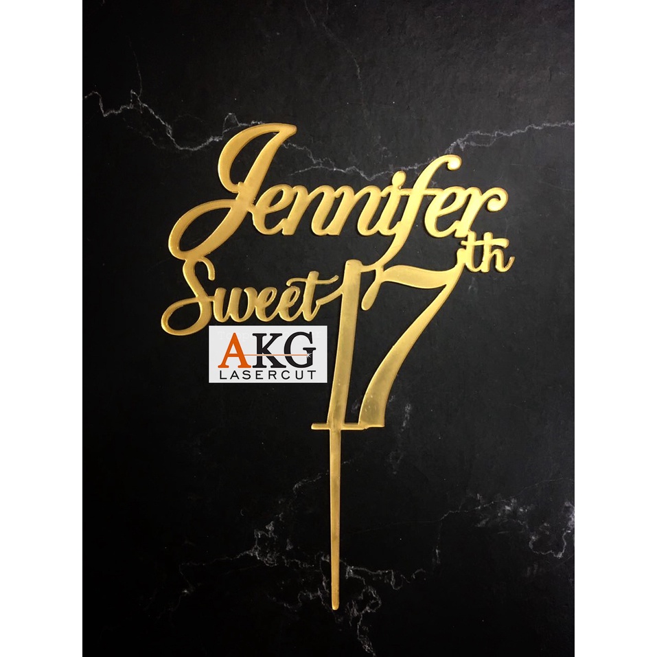 

Cake Topper Akrilik Kue Sweet Seventeen 17th Ulang Tahun