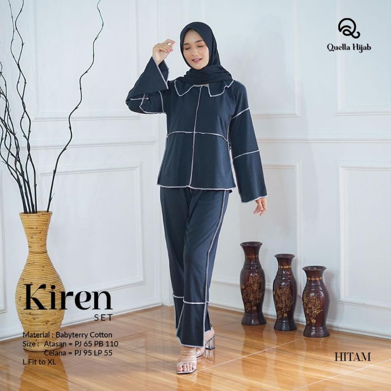 Baju Setelan Blouse Celana Wanita Jahitan Terbalik Kekinian Kiren Set