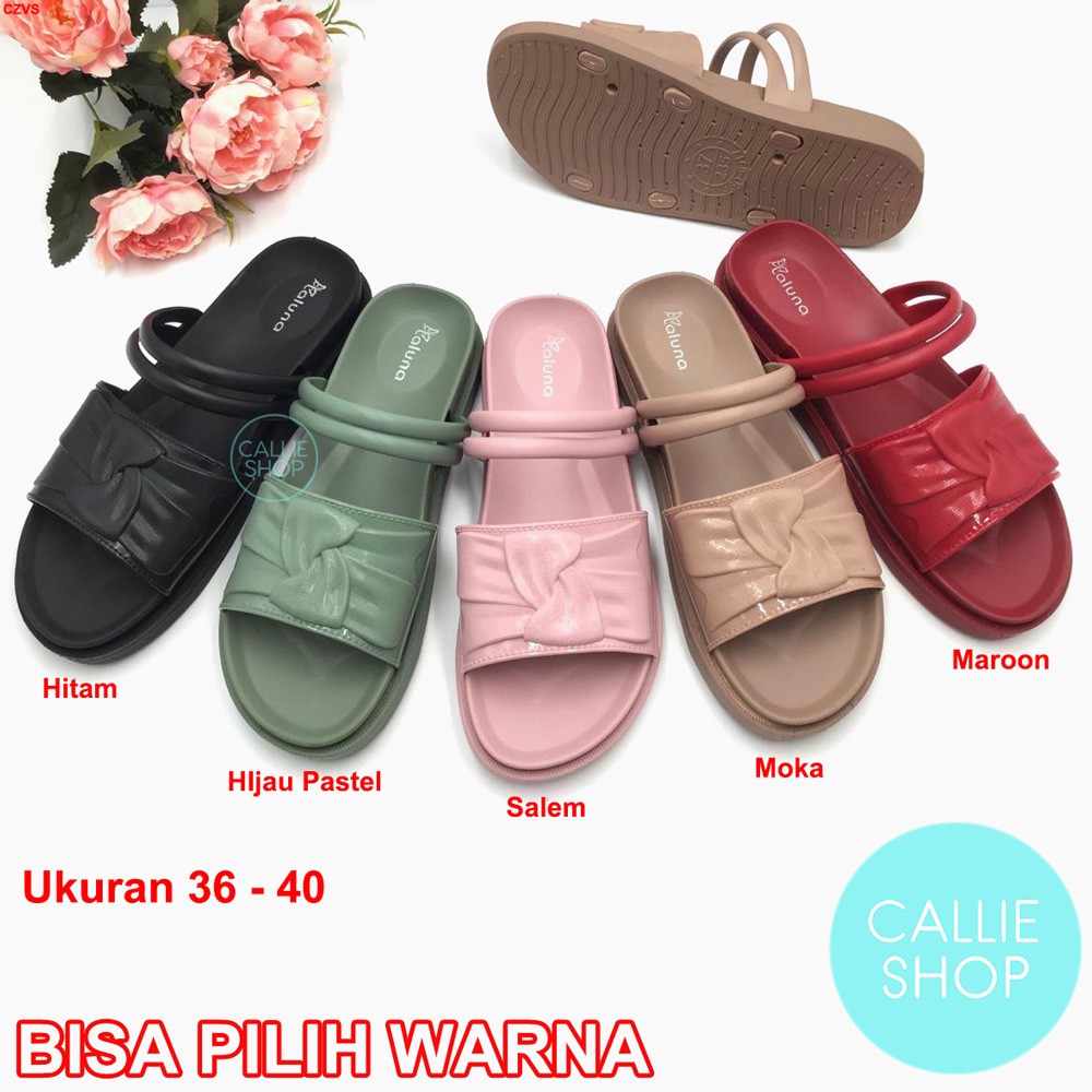 Sandal Wanita Tali 2 Sol Tebel 2cm Laluna SImpul 0917-2