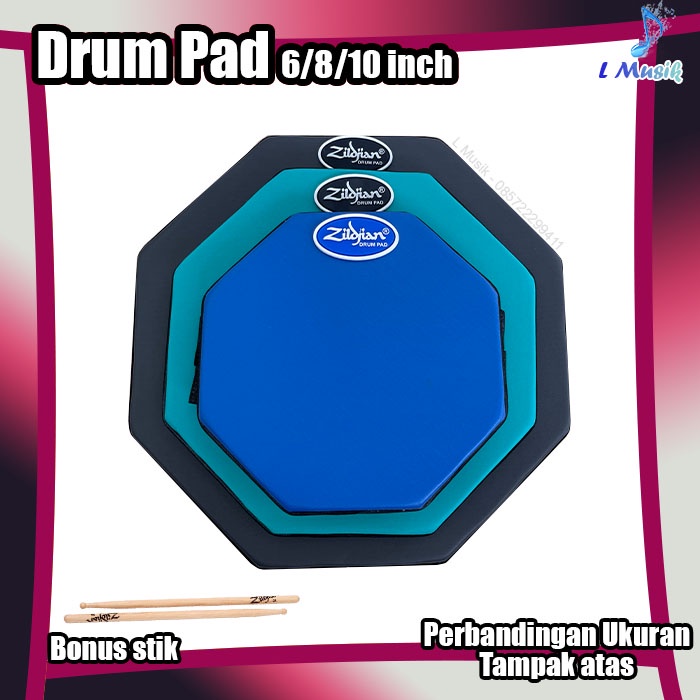 PAD DRUM 6IN LATIHAN DRUM STICKING DRUM PAD