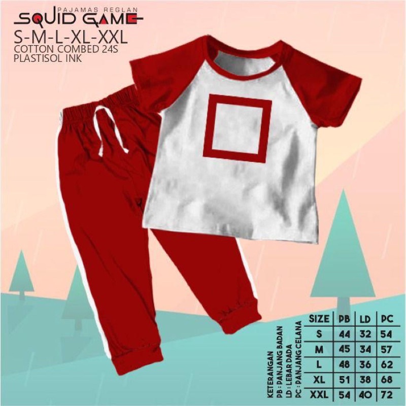 Buy 1 Get 1 Setelan Anak Squid Game Unisex Original Kaos Super Premium Pakaian Anak Terlaris Termurah Best Seller