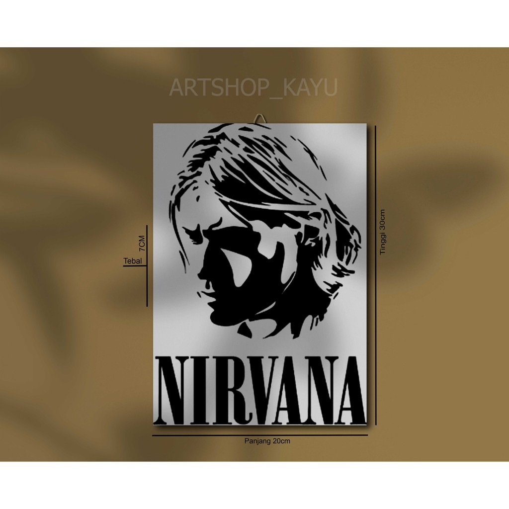 Hiasan dinding BAND MUSIK MUSISI NIRVANA Poster Kayu Pajangan Rumah/ dekorasi dinding / Walldecor