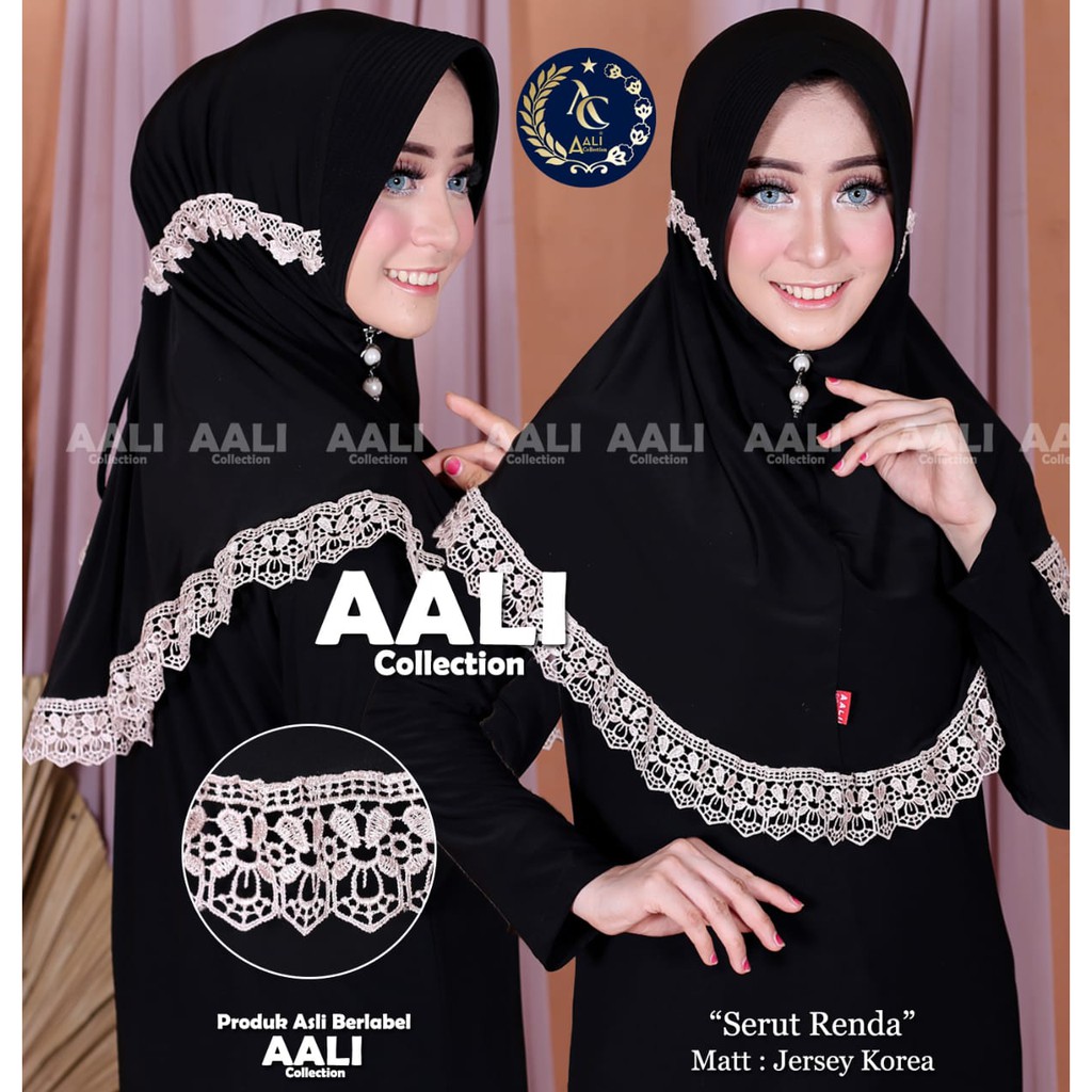 Aali Collection Hijab Serut Renda Jersey Korea