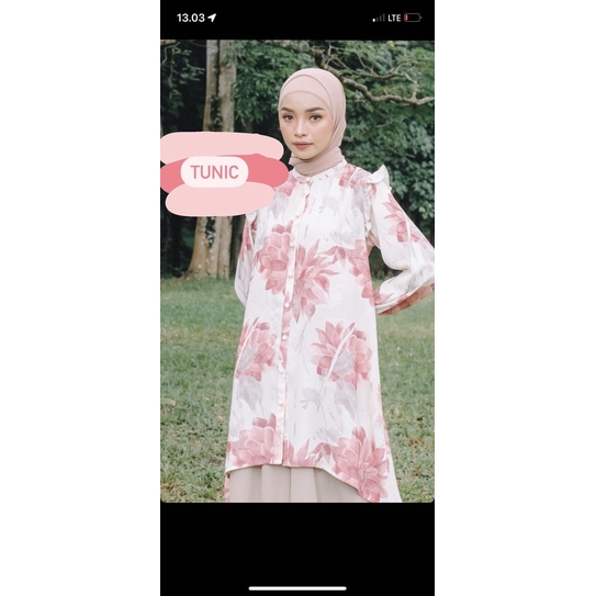 Dahlia Tunic Ruby Red dan Dreamy pink by Giyomi id