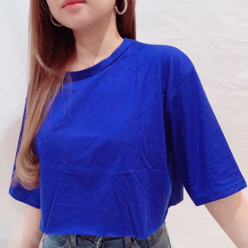 Drop Shoulder Oversized Crop Top | Baju Kaos Polos Jumbo Bigsize Wanita Korean Oversize | Maimon Grosir