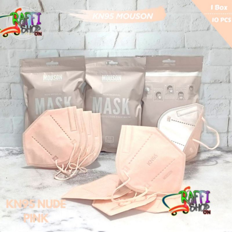 MASKER KN95 MEDIS MOUSON NUDE PINK 10PCS