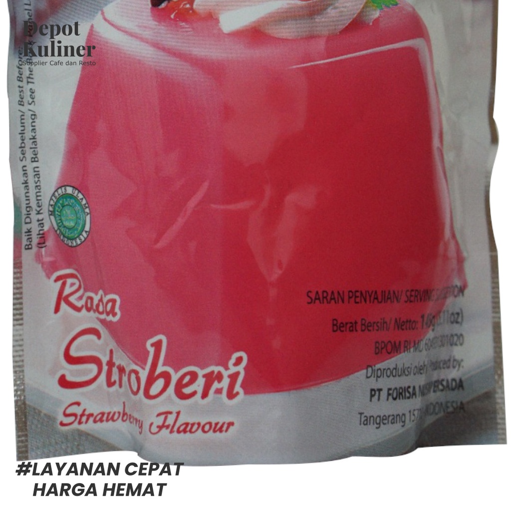 Nutrijell Pudding Susu Rasa Stroberi 145gr Strawberry Flavour