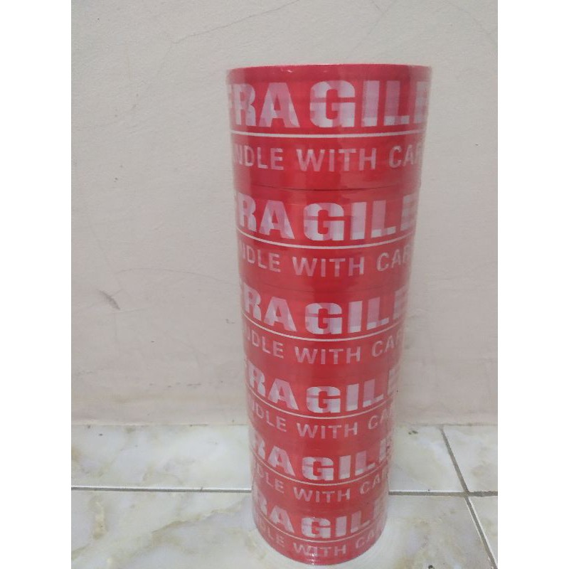 

lakban fragile 1 pcs - lakban fragile merah - lakban murah - lakban bagus