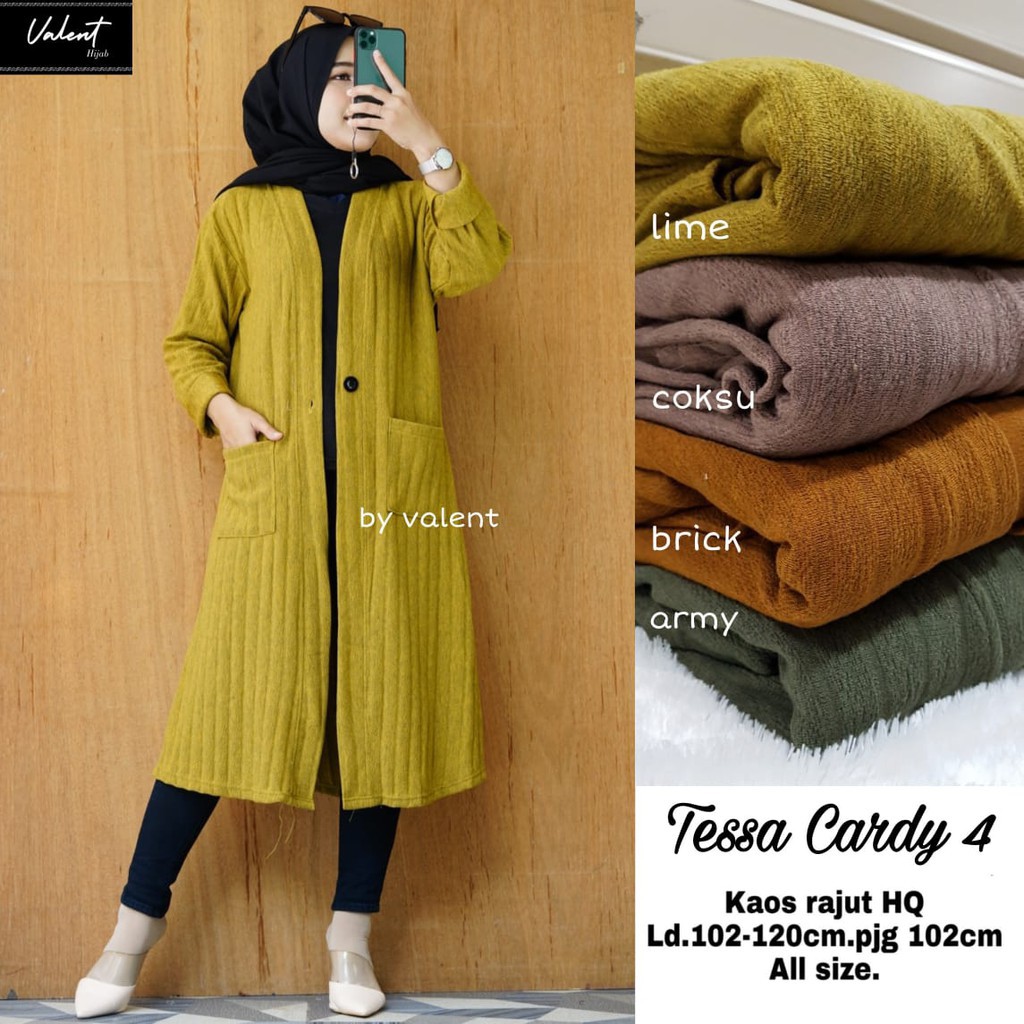 Cardigan Rajut Import Premium Tessa Cardy 4 by Valent Hijab Fashion Solo-2