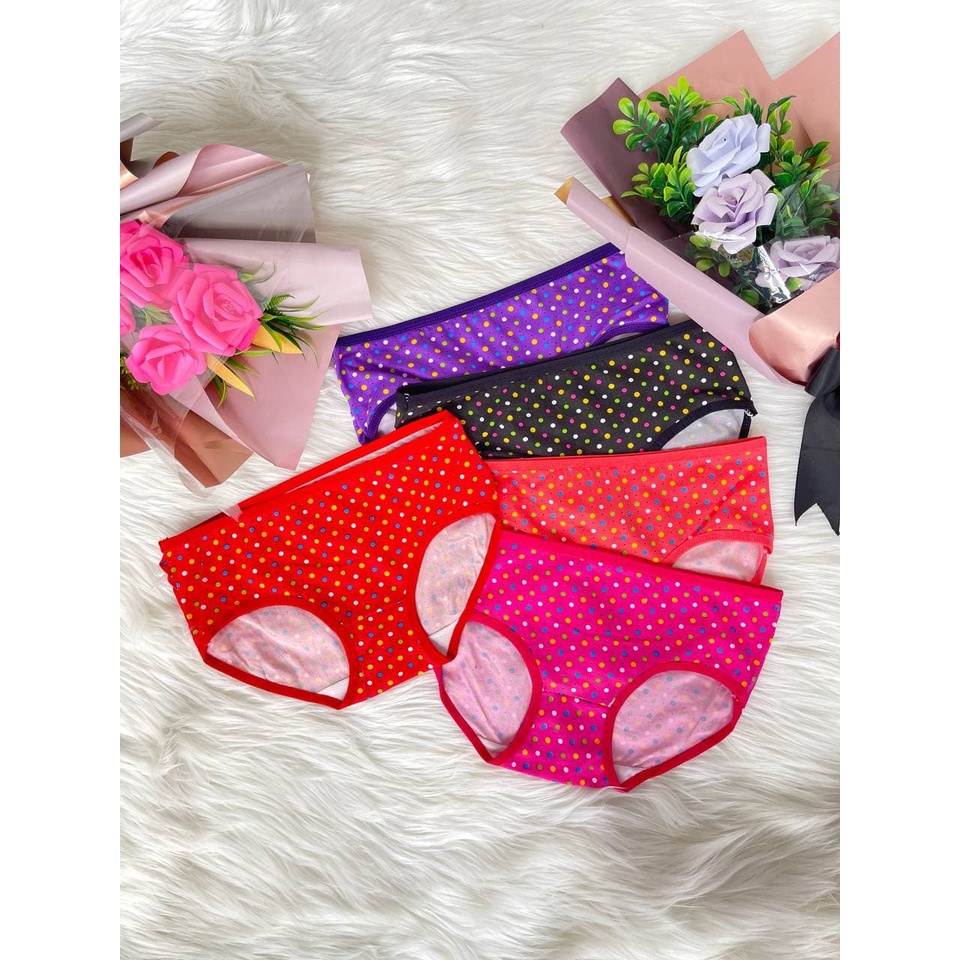 YAGOO - Celana Dalam Wanita Motif Polkadot Kecil Polos Undies Polyster Import CD54