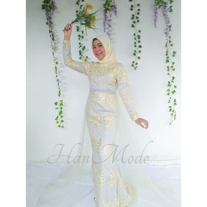 Ayu Dress, Gaun Pengantin Muslimah, Wedding Dress, Mermaid Dress, Gaun Pernikahan, Dress Akad, Gaun 