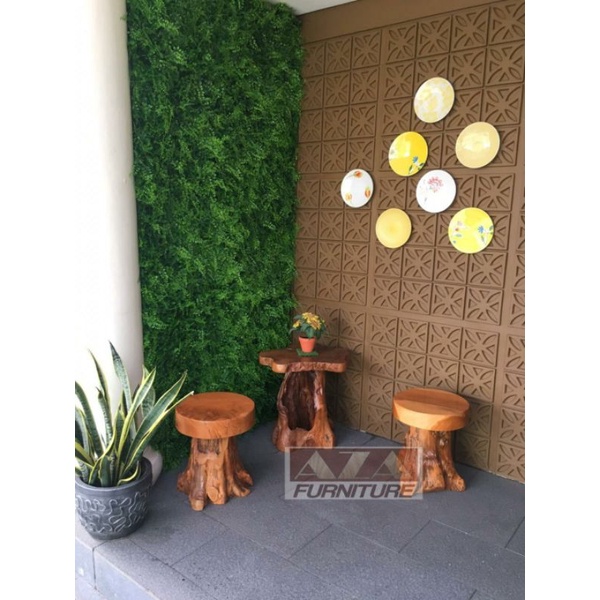 Meja Kursi Bangku Teras Atau Taman Unik Akar Kayu Jati