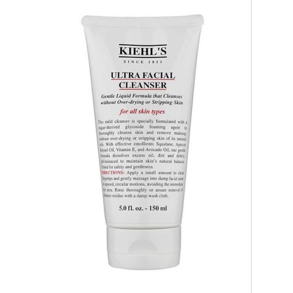 Kiehl's Ultra Facial Cleanser 150 ml dengan Squalane, Glycerin, Avocado oil - Pembersih Wajah
