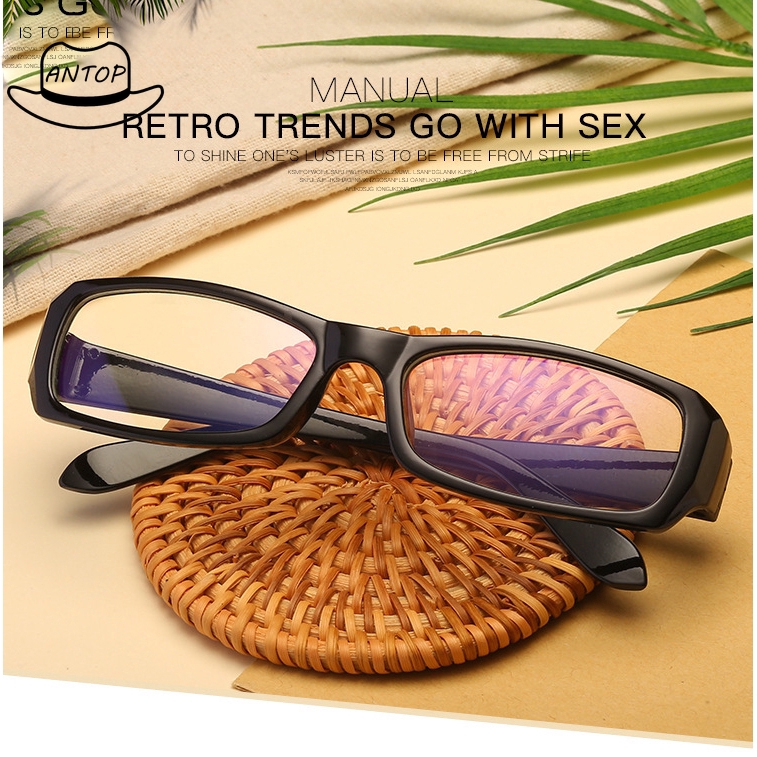 Antop！Kacamata Wanita Pria Frame Sunglasses Anti Radiasi Lensa Transparan