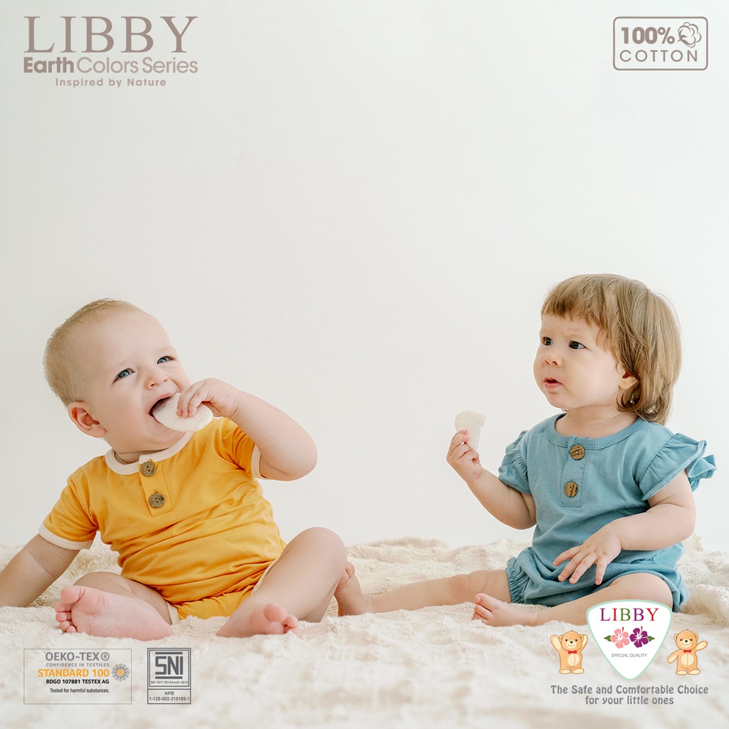 Libby Romper Bayi FLYNN Earth Color Series 0-2 Years Baju Kodok Newborn Baby Jumper Anak