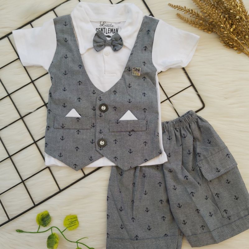 Baju Setelan Tuxedo Anak cowok baju celana bayi cowok murah bagus adem