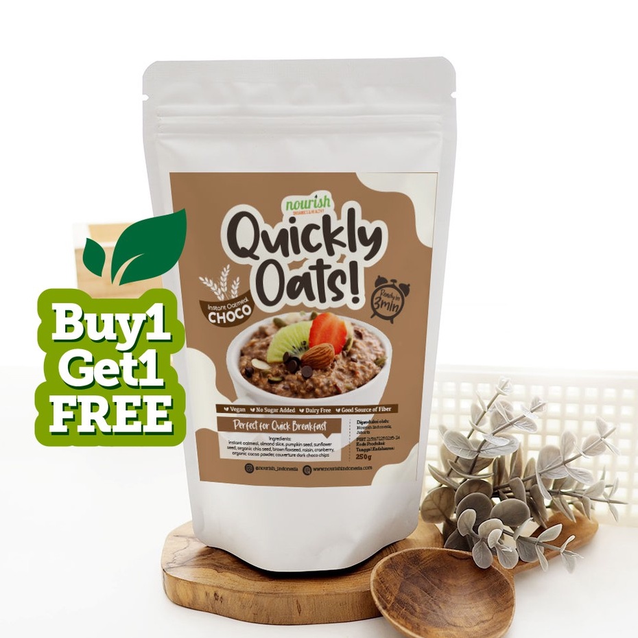 Quickly Oats! Instant Oatmeal Choco Buy 1 Get 1 Free (250gr x 2pc)