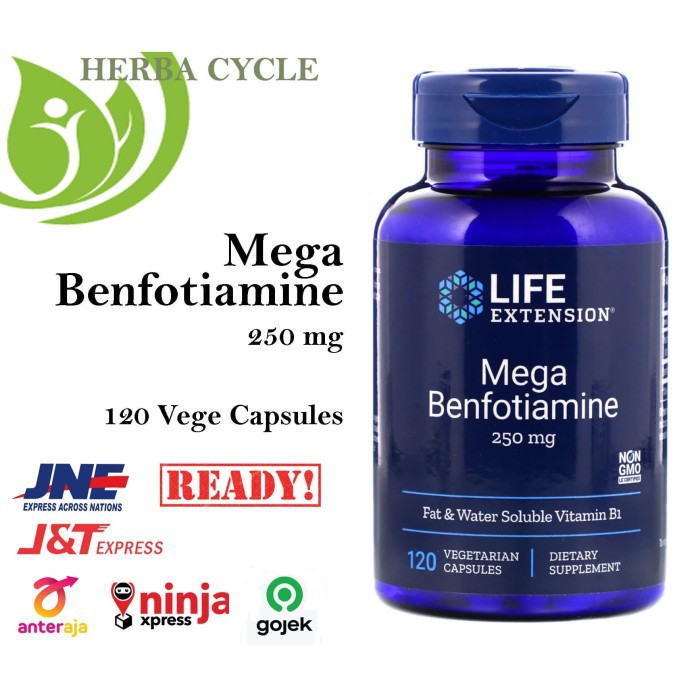 Life Extension Mega Benfotiamine 250 mg 120 Veg Kesehatan Metabolisme Glukosa ORI USA