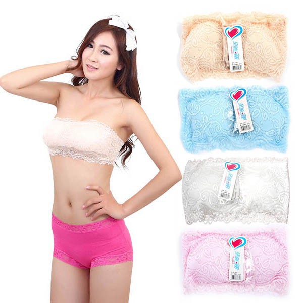 Jual Bra Boob Wrap Chest Cropped Top Strapless Padded Bra Bras