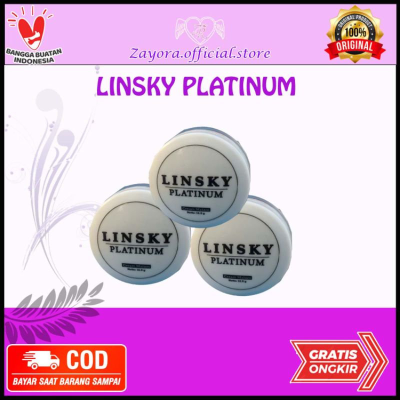 LINSKY PLATINUM ORI BPOM KRIM MALAM KRIM LINSKY KRIM GLOWING KRIM AMPUH KRIM FLEK